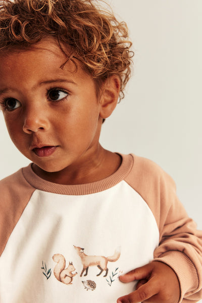 Kids beige sweatshirt with animal motif
