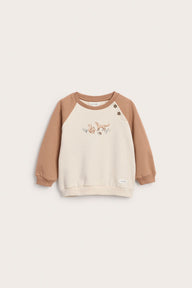 Baby beige sweatshirt with animal print