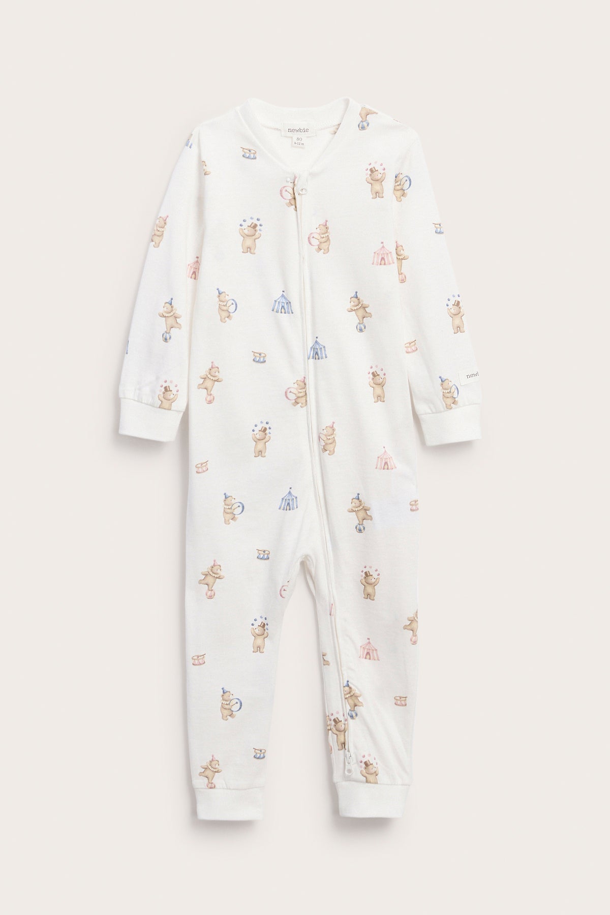 Baby white pyjamas with teddy bears motif