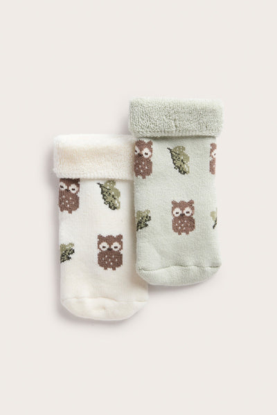 Baby socks with owls (2-pack)