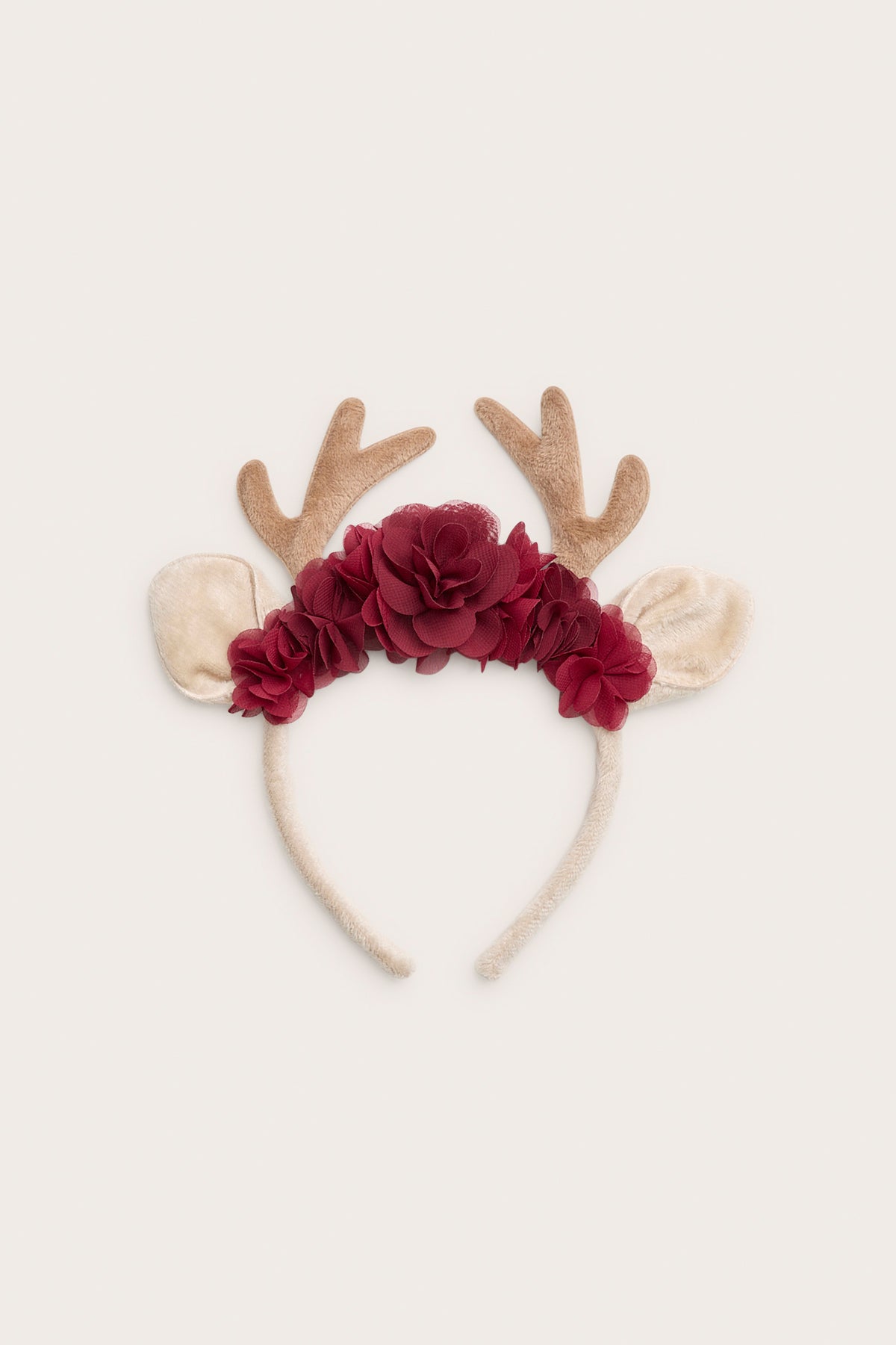 Kids brown & red tiara with flowers