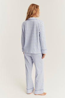 Women's blue & white checked pyjamas