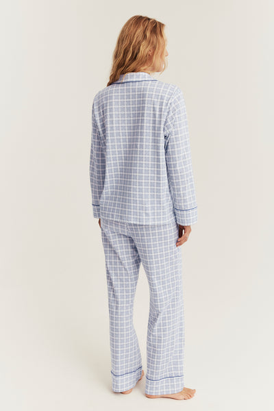 Women's blue & white checked pyjamas