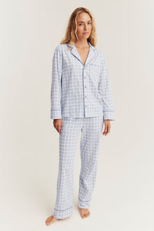 Women's blue & white checked pyjamas