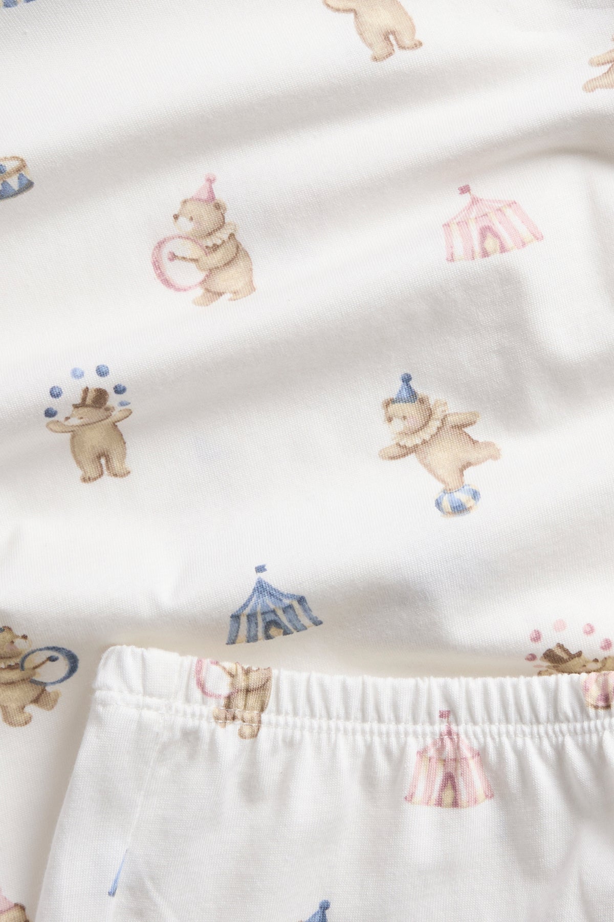 Kids white teddy bear motif pyjamas