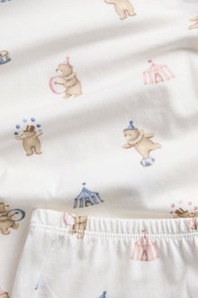 Kids white teddy bear motif pyjamas
