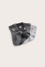 Kids grey foxes socks (4-pack)