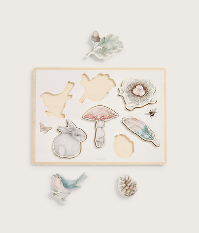 Wood puzzle forest motifs