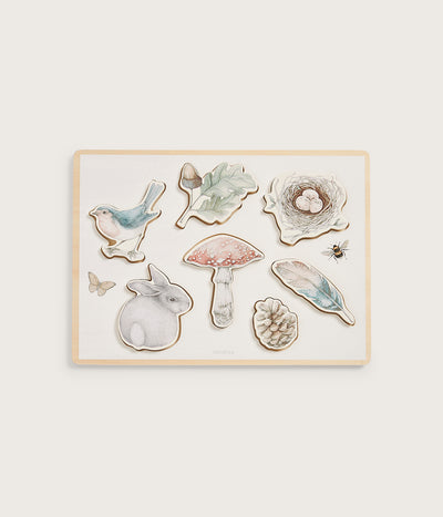 Wood puzzle forest motifs