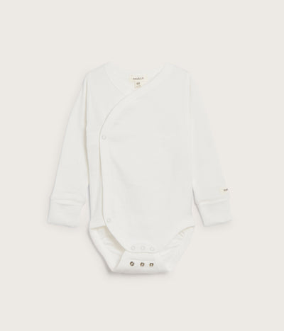 Baby white wrap bodysuit