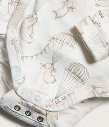 Baby white bunny balloon bodysuit