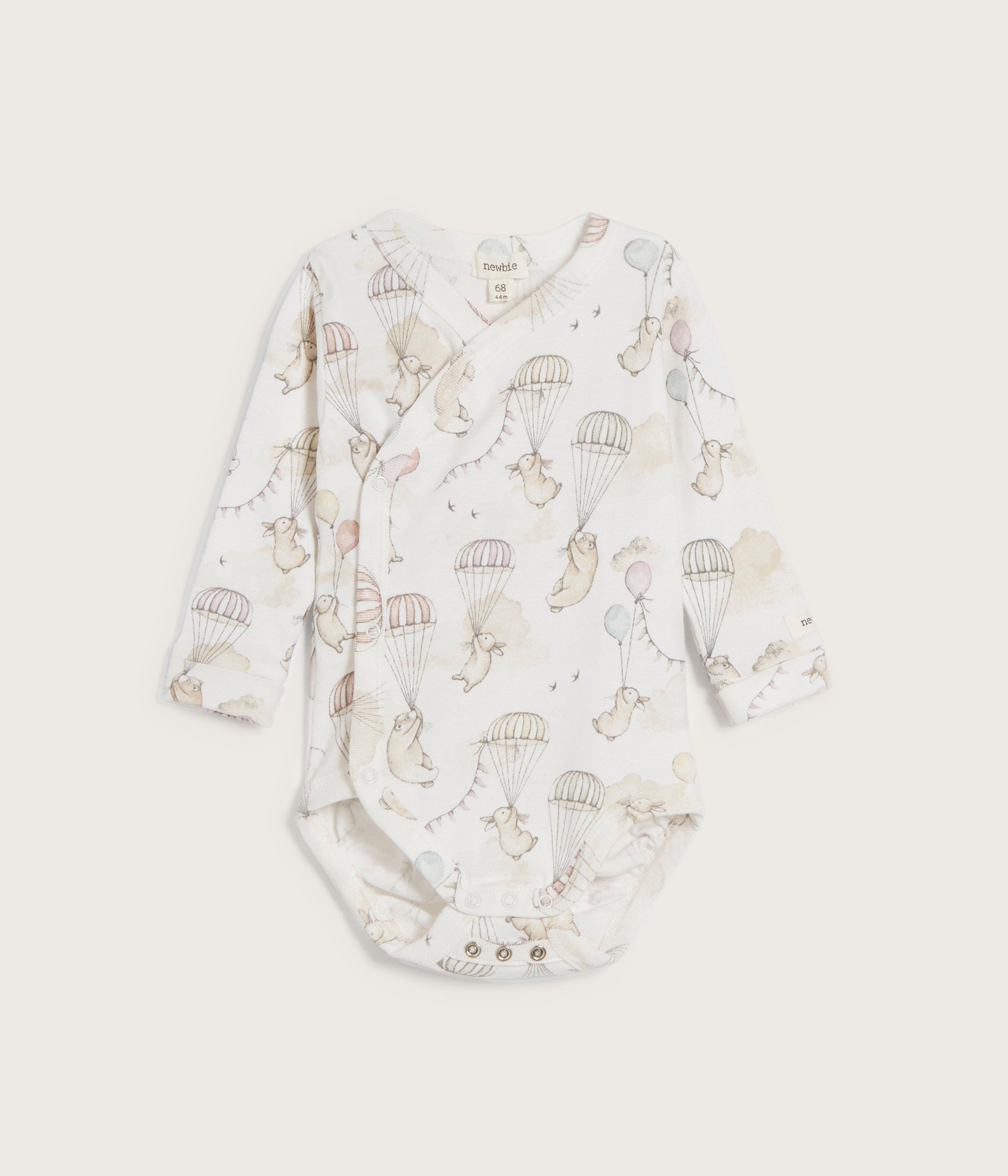 Baby white bunny balloon bodysuit