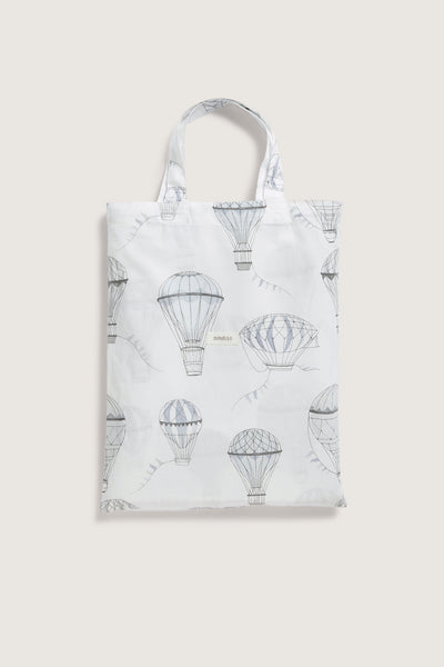 Kids white hot air balloons bedding set 140x200