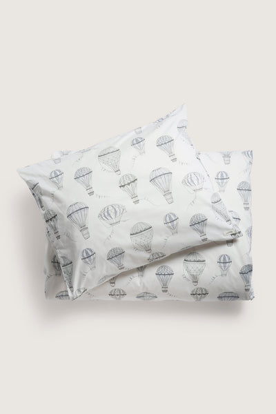 Kids white hot air balloons bedding set 140x200