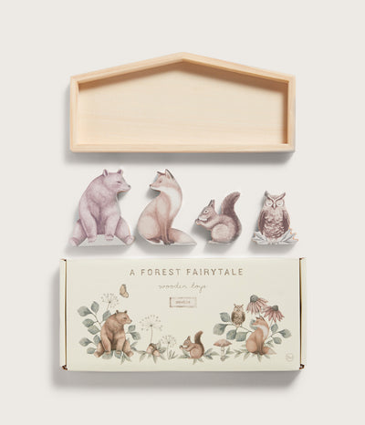 Wooden animal-shaped toys 4pk
