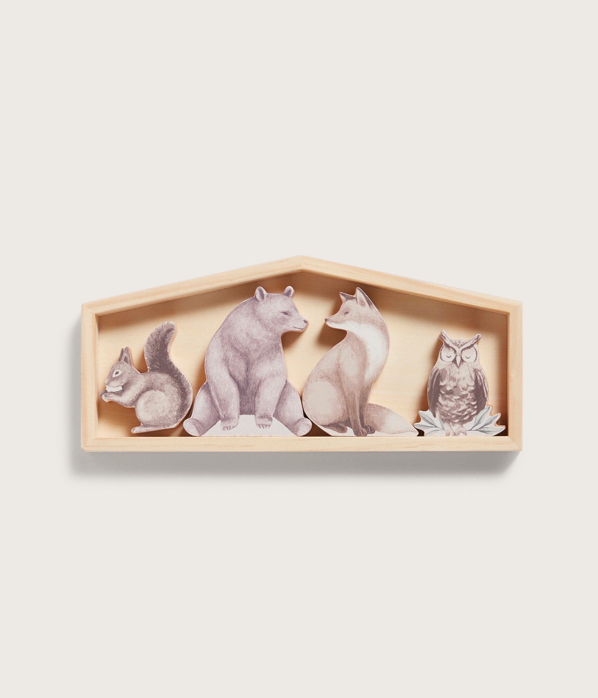Wooden animal-shaped toys 4pk – Newbie