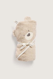 Hooded terry teddy bear bath towel