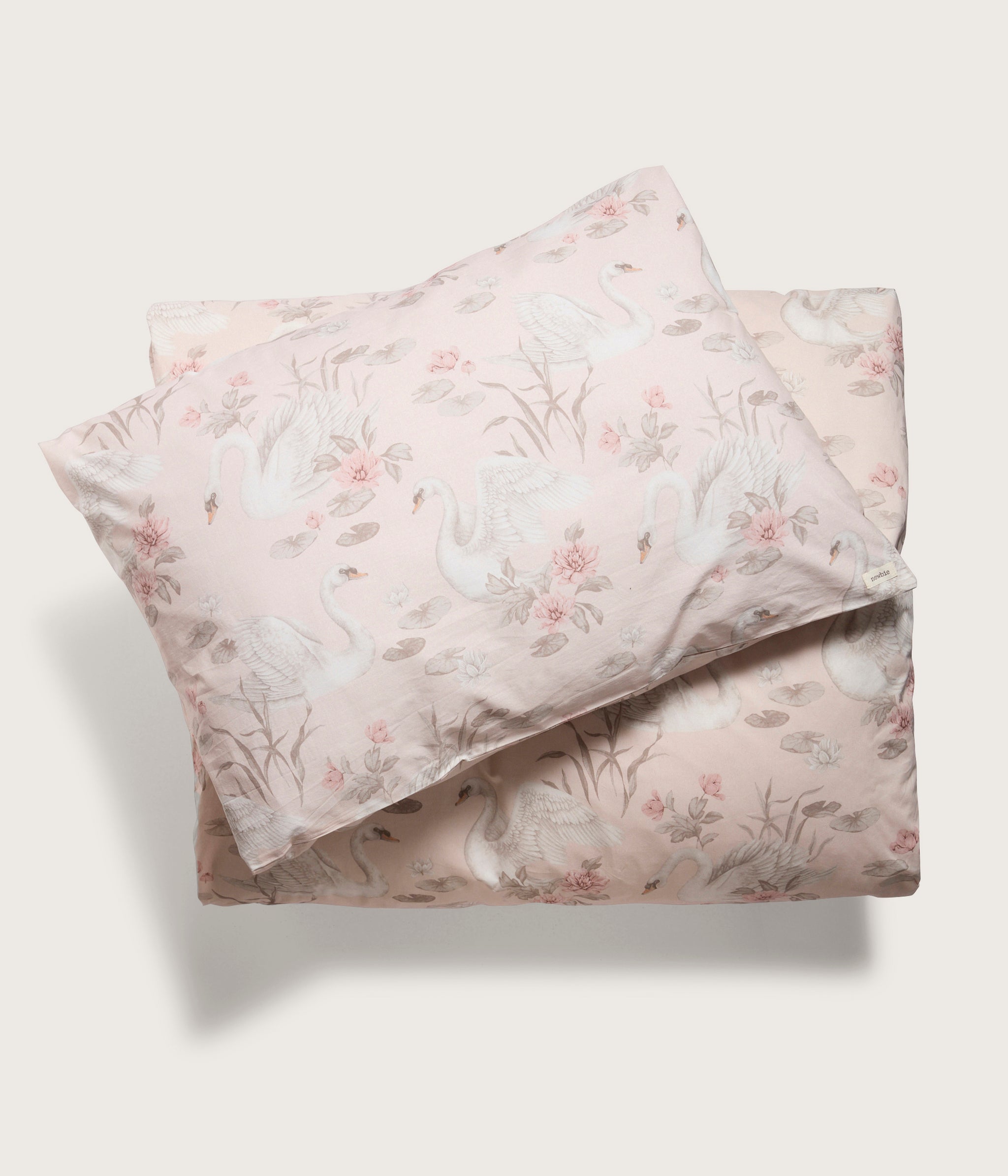 Kids pink swan lake combed cotton bedding – Newbie