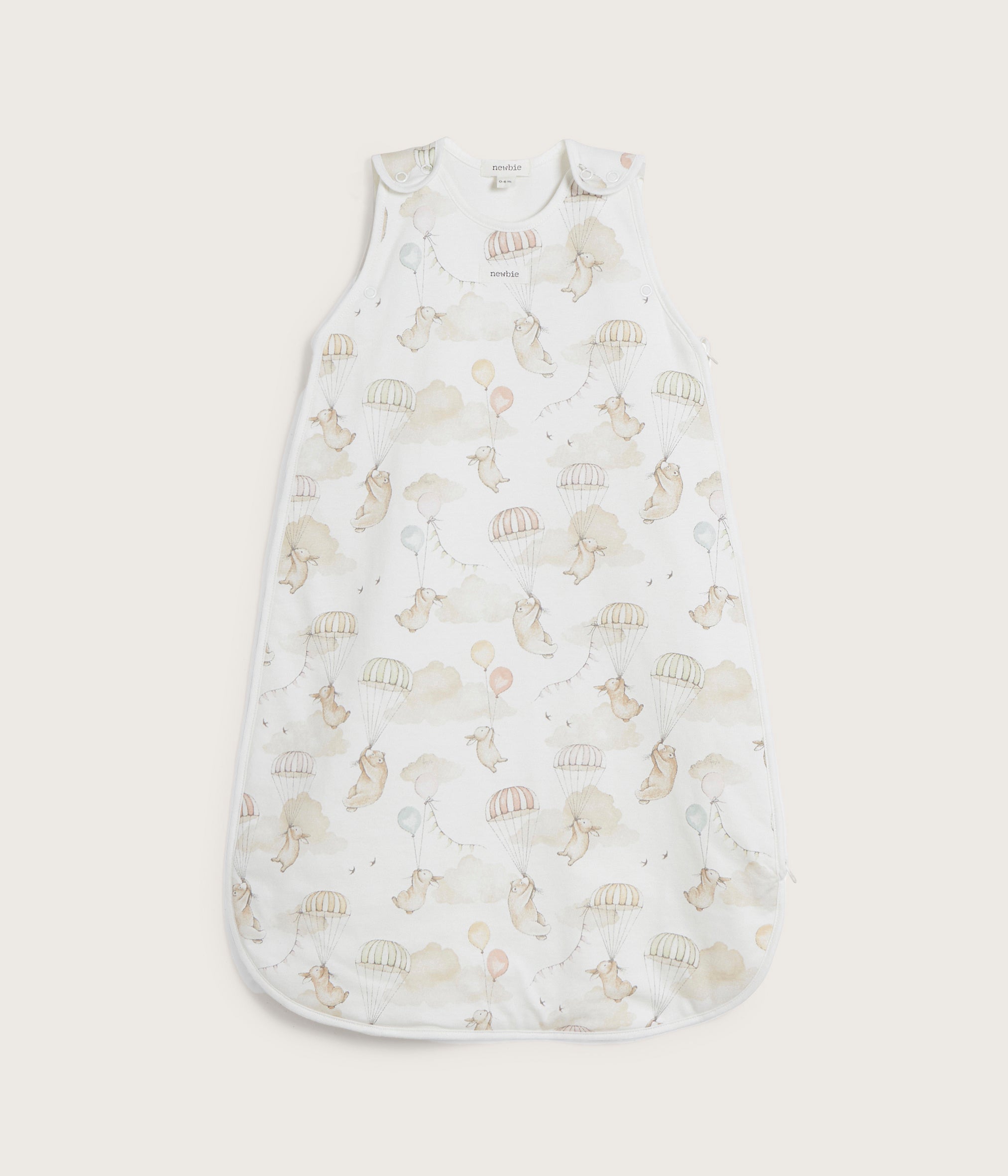 Baby white animal patterned sleeping bag
