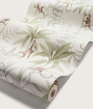 Jungle Friends white monkey wallpaper