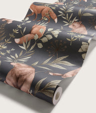 Wild Forest blue fox & bear wallpaper