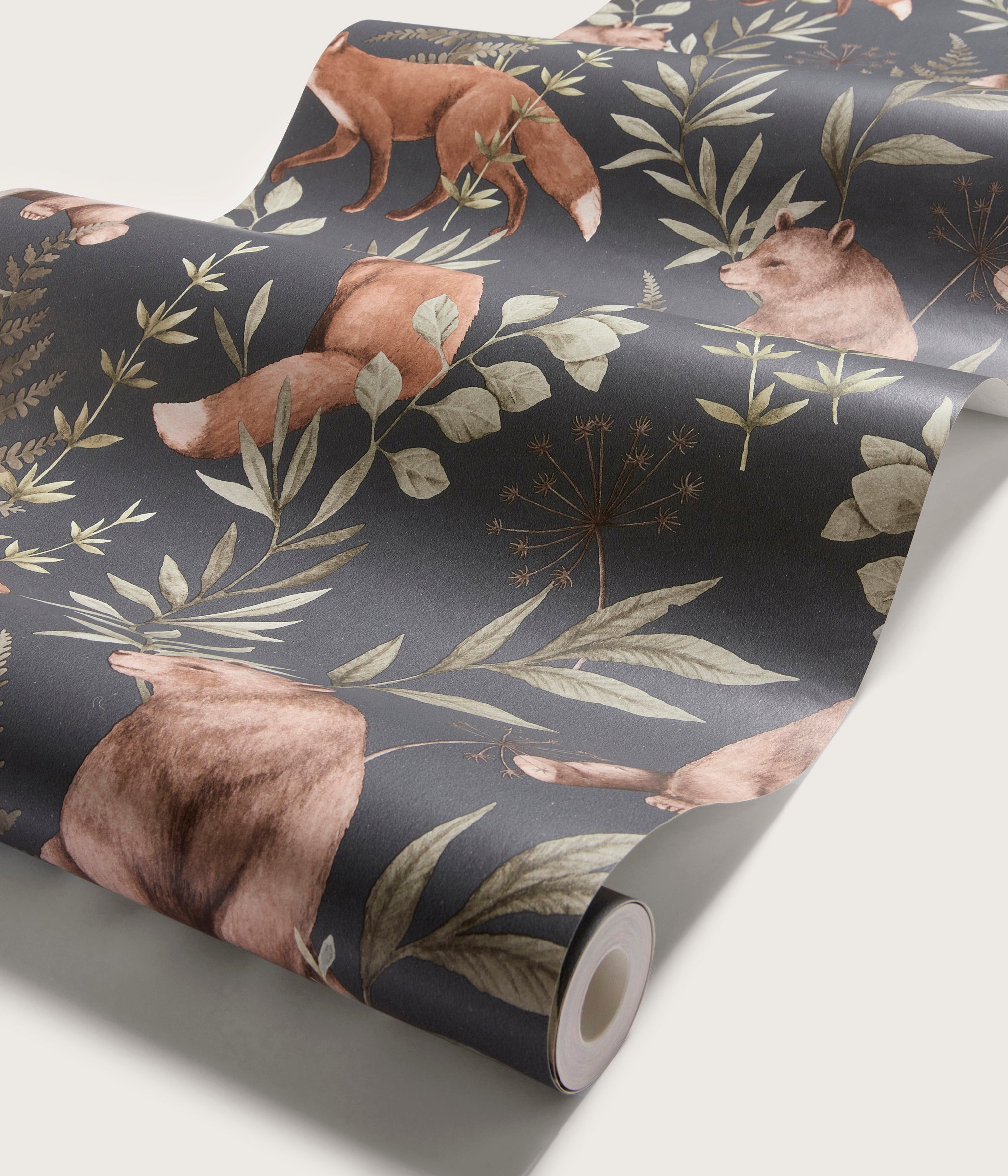 Wild Forest blue fox & bear wallpaper