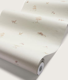 Little Fox beige wallpaper