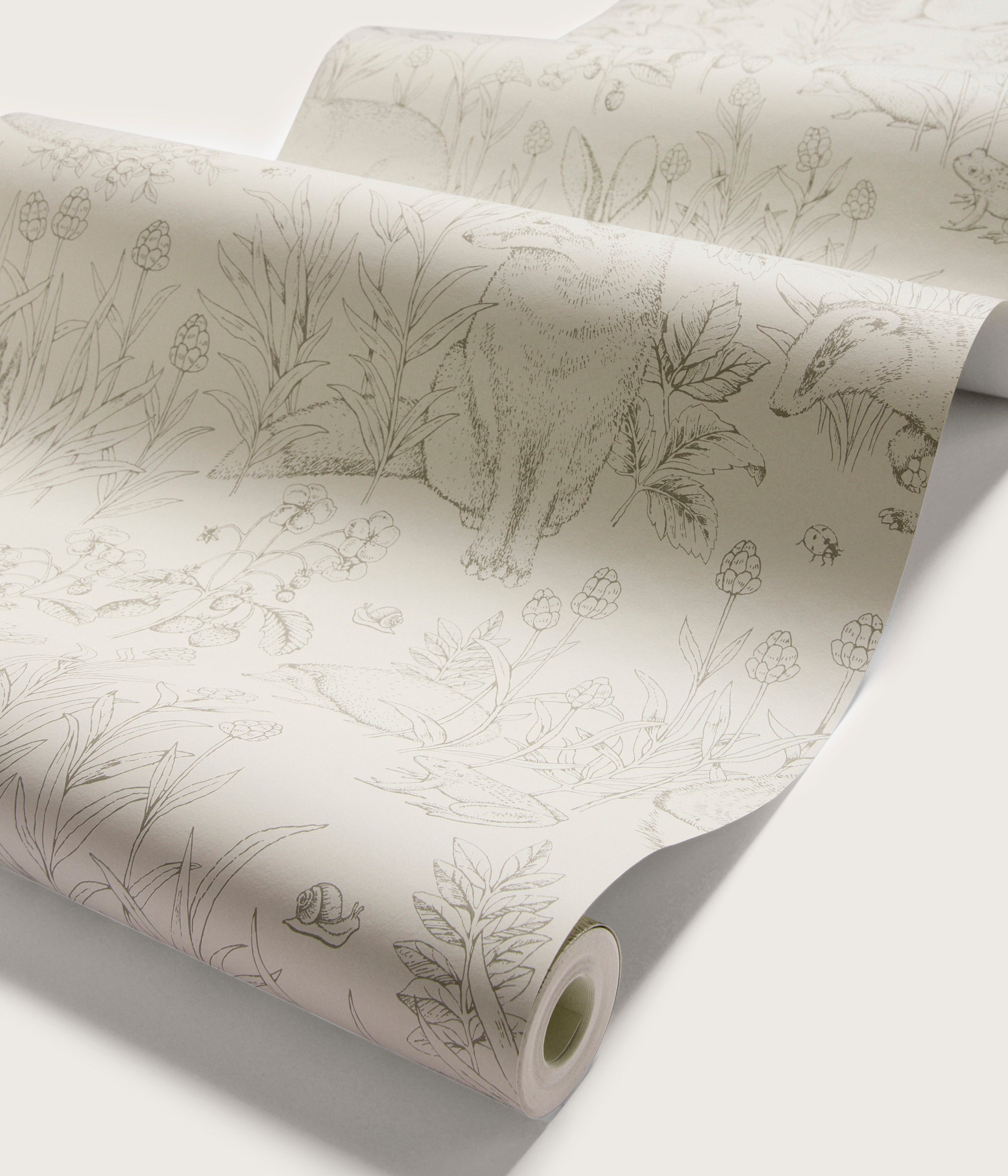 Forest Friends beige wallpaper