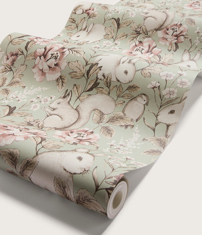 Magic Forest green animal wallpaper