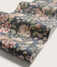 Magic Forest dark blue animal wallpaper