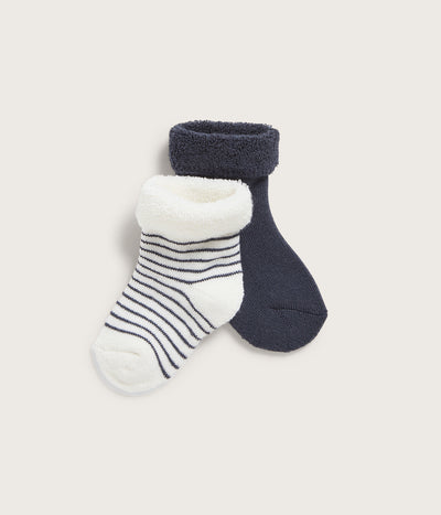 Baby blue/white socks 2pk