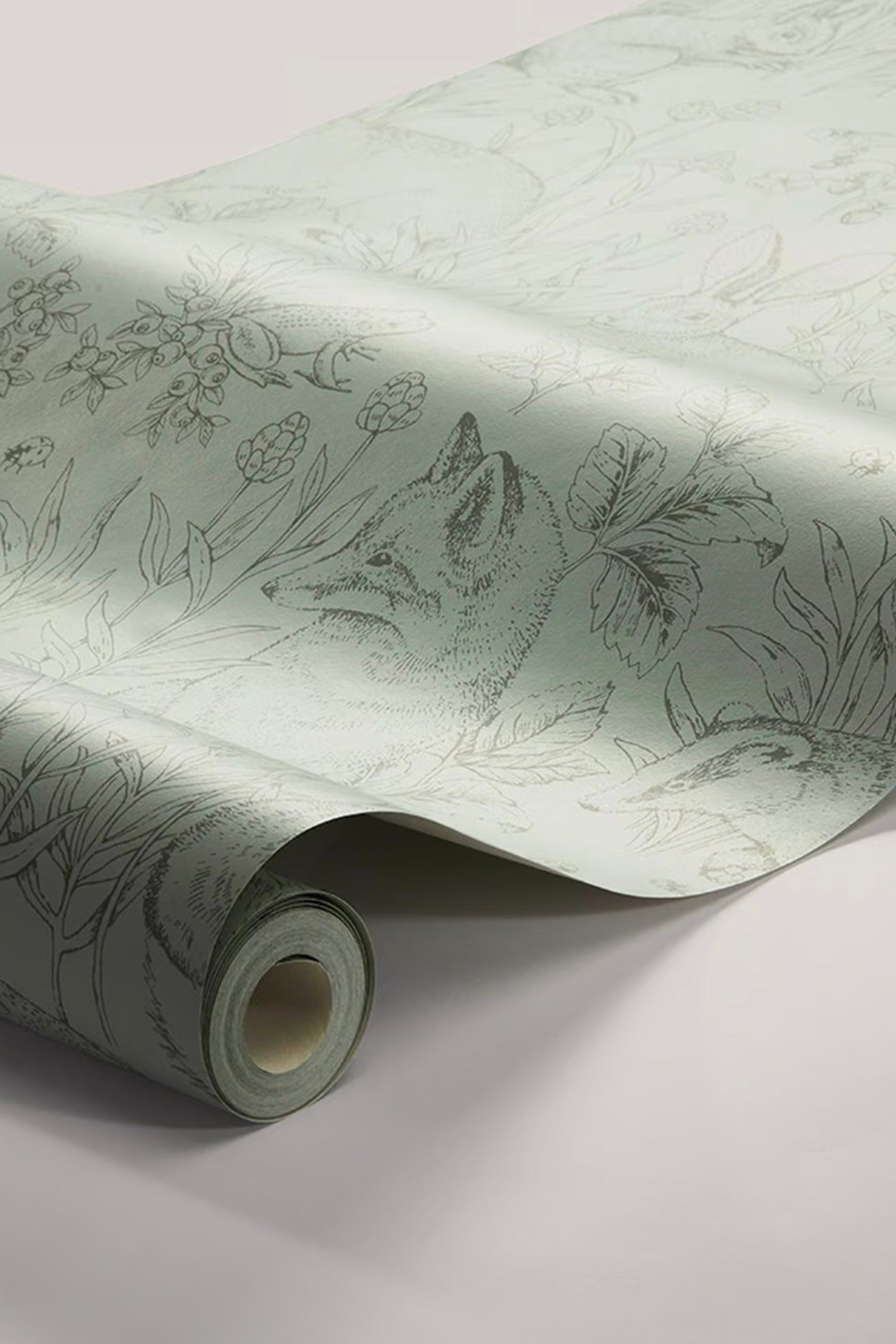 Forest Friends green wallpaper