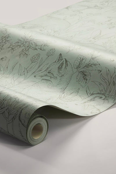 Forest Friends green wallpaper