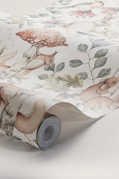 Minou off-white forest wallpaper