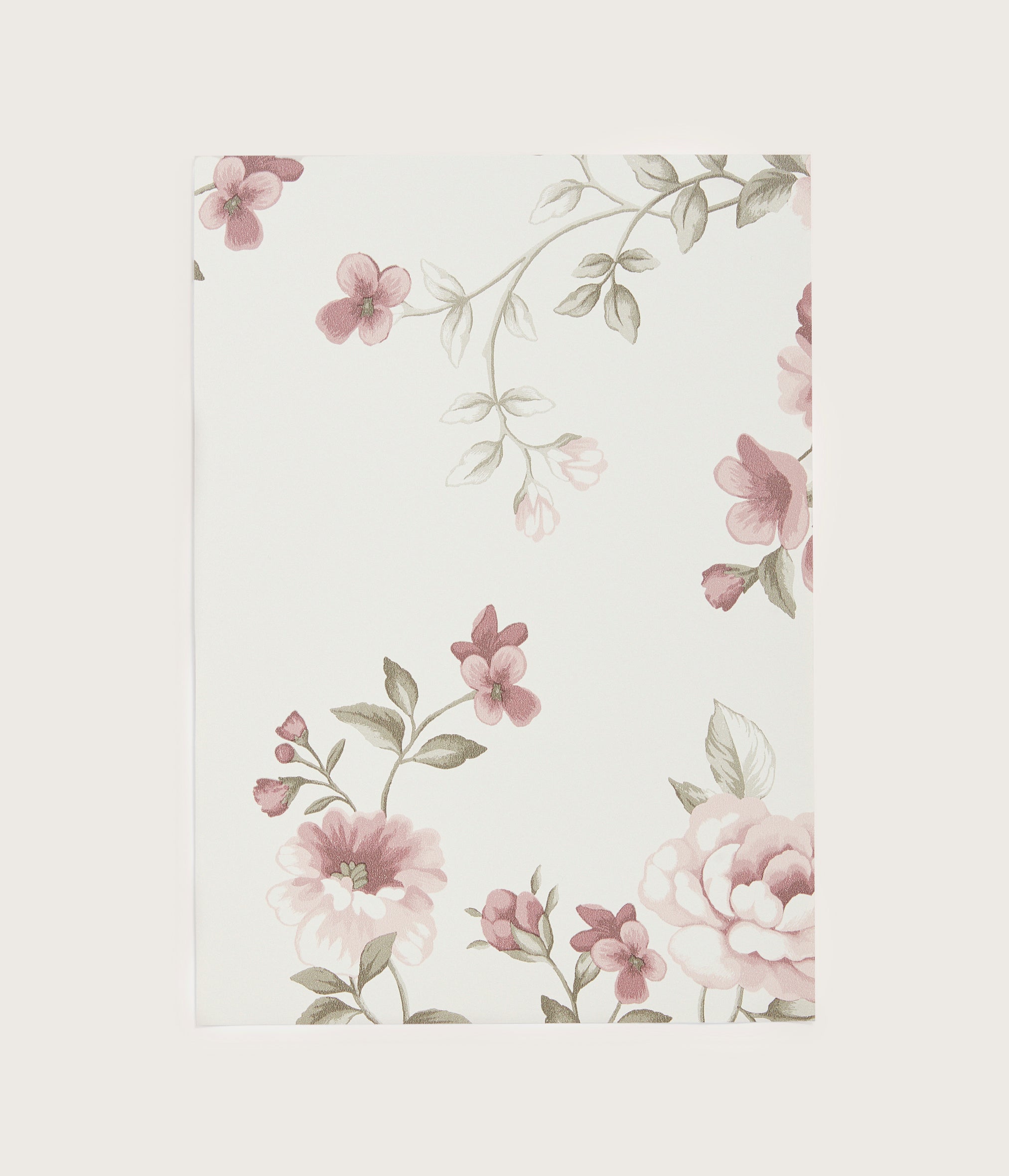 Nomi white floral wallpaper sample
