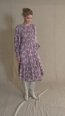 Womens lilac floral maxi dress