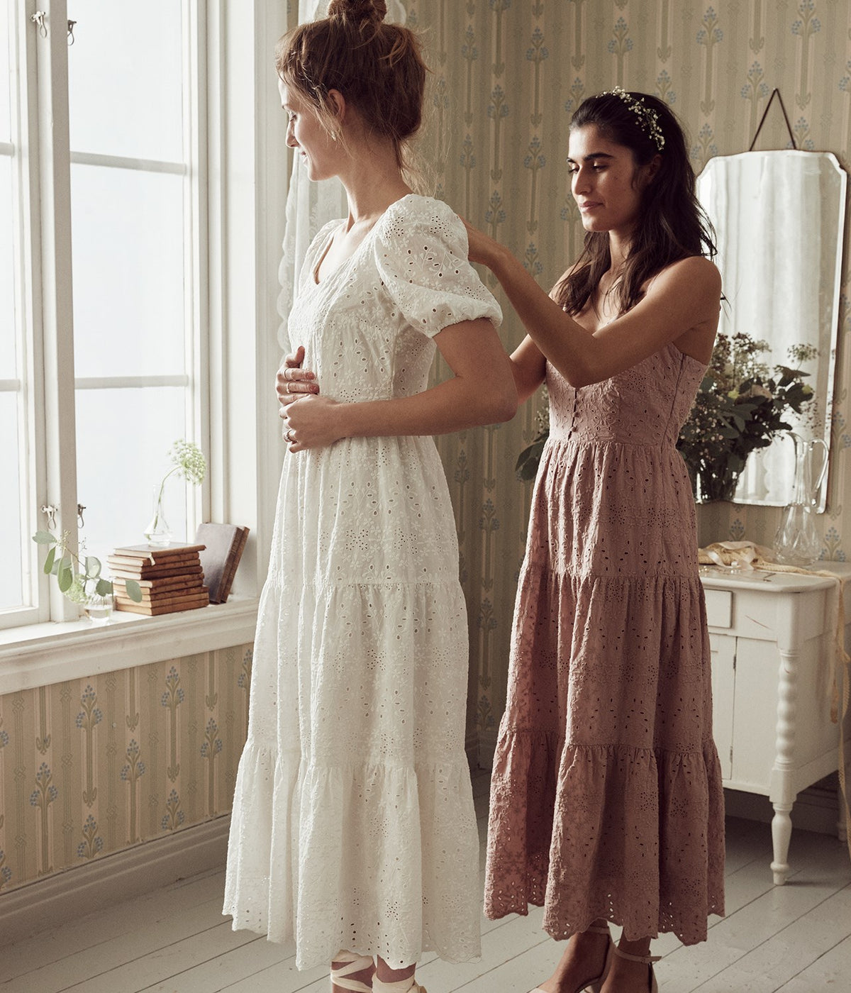 Womens pink bridesmaid dress