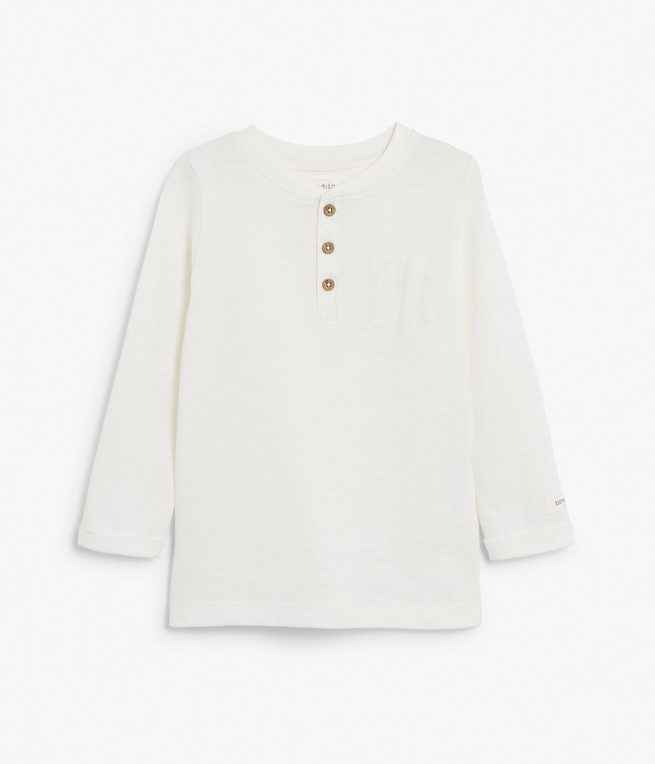 Kids white basic long sleeve top