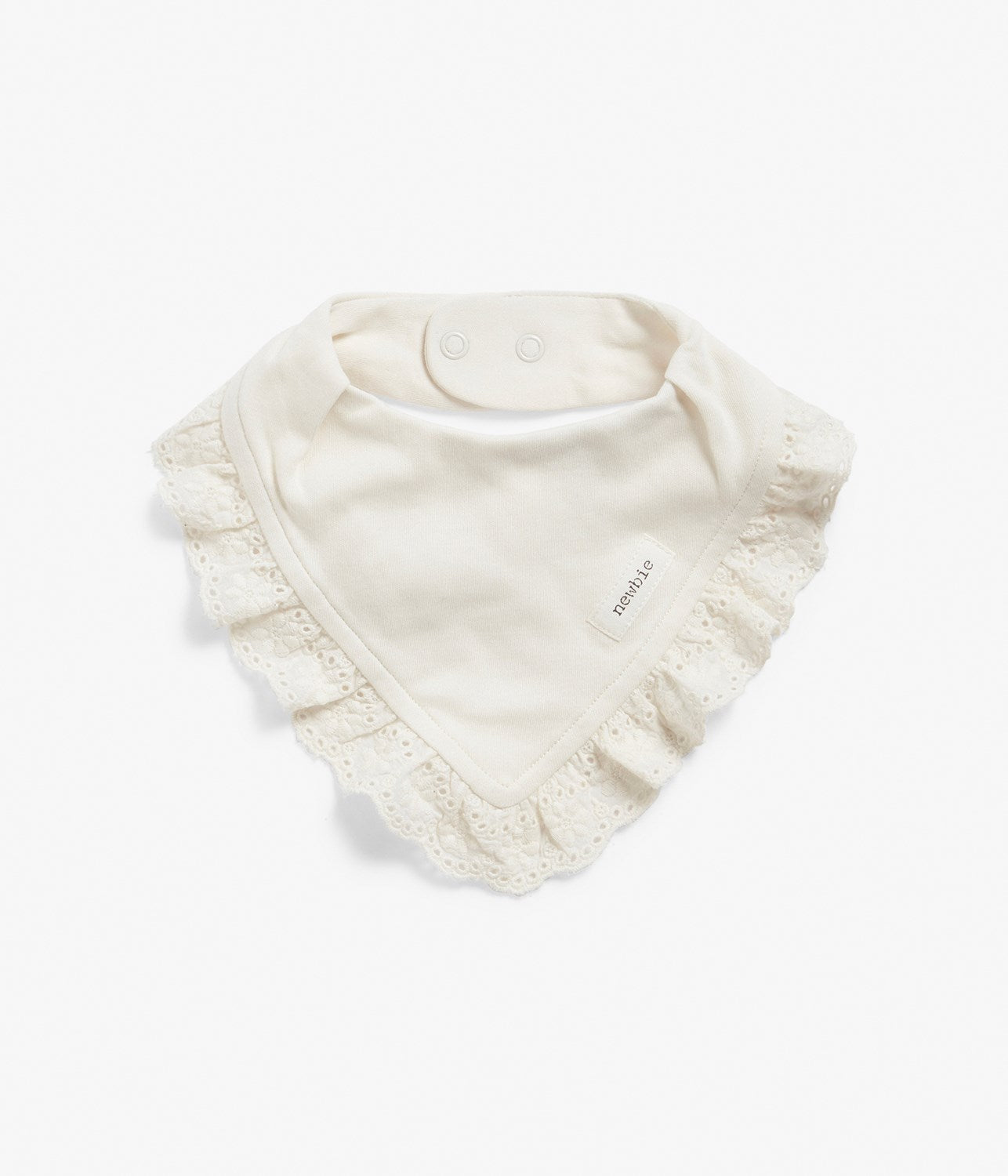Baby white bib with lace
