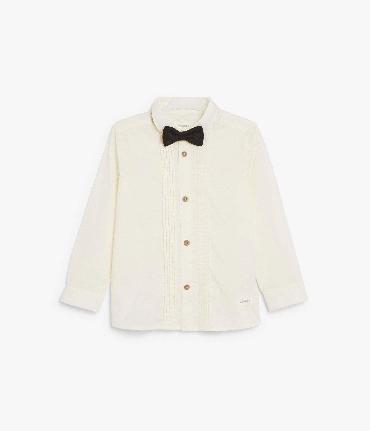Kids white bow tie shirt