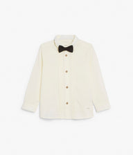 Kids white bow tie shirt