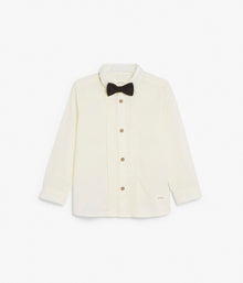 Kids white bow tie shirt