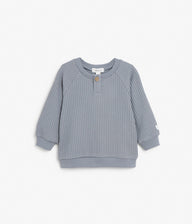 Baby blue waffle texture sweatshirt