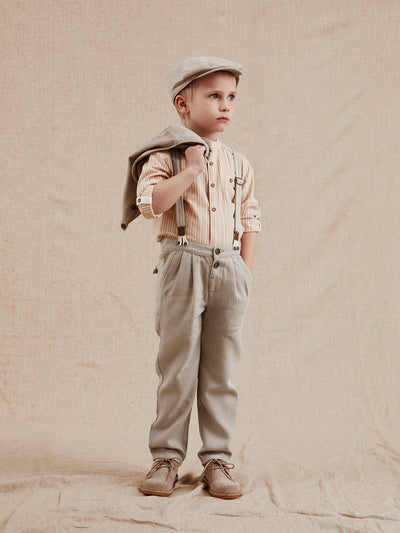 Baby Boy Pageboy Grey Trousers Little Gentleman with Braces 018M  eBay