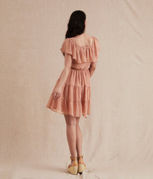 Womens pink chiffon dress