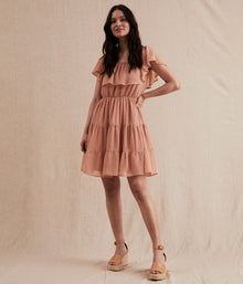 Womens pink chiffon dress