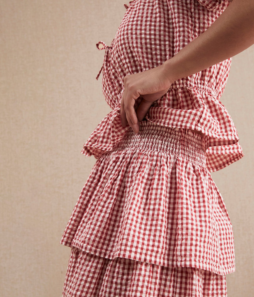 Womens red gingham skirt – Newbie