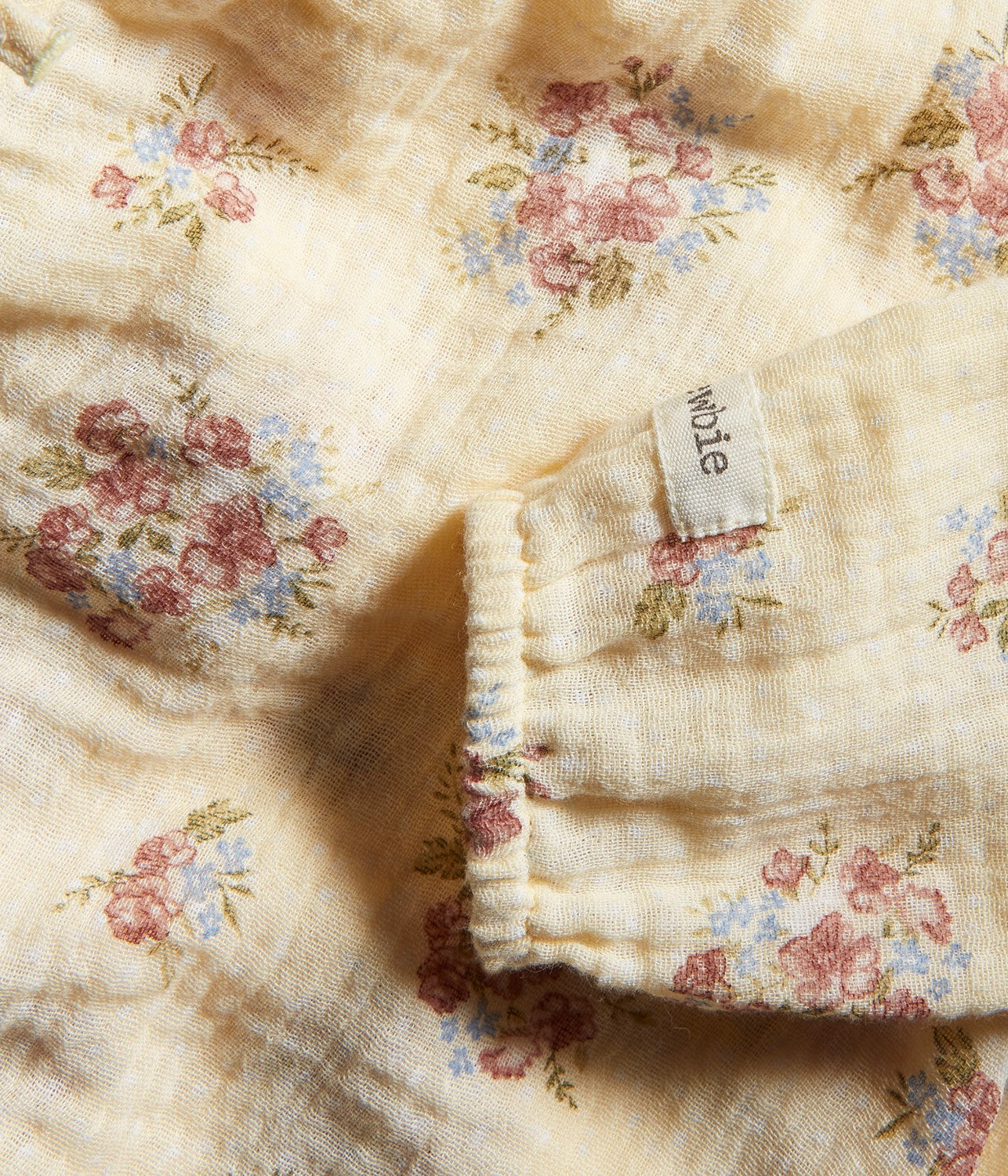 Baby yellow/floral crêpe bodysuit