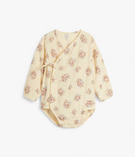 Baby yellow/floral crêpe bodysuit