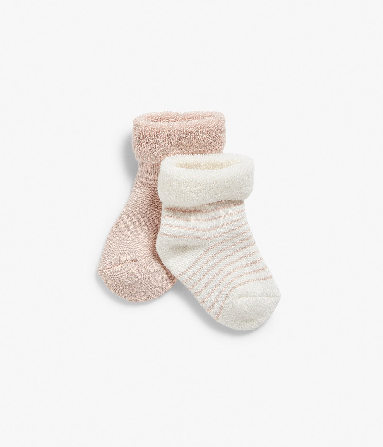 Baby pink/white terry socks 2pk – Newbie